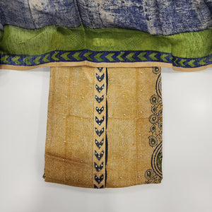 - Javer Unstitched Suit Set for Women - Tussar Silk Sequence Work