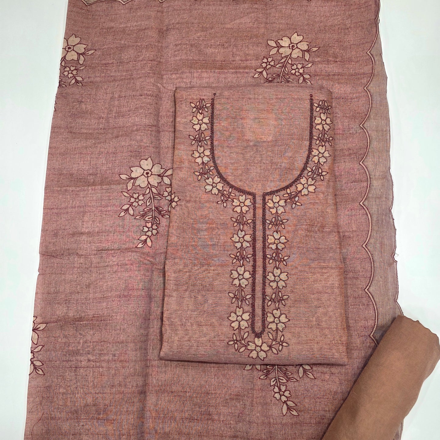 Javer Tissue Silk Applique Dress Material for Women