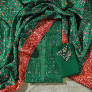 - Javer Patola Chanderi Silk Mirror Work Dress materials for Women