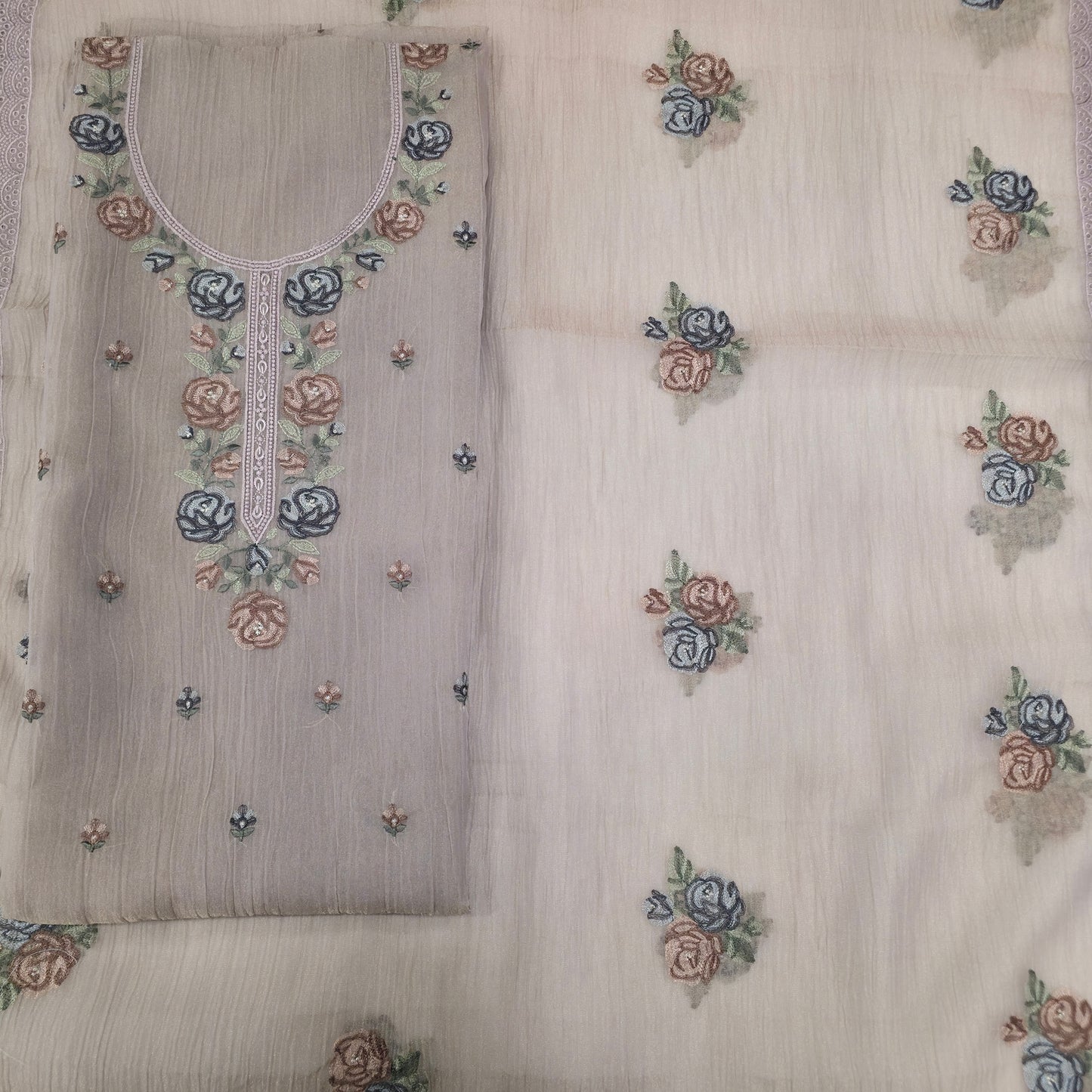 Javer Tissue Silk Thread Work Dress Material for Women