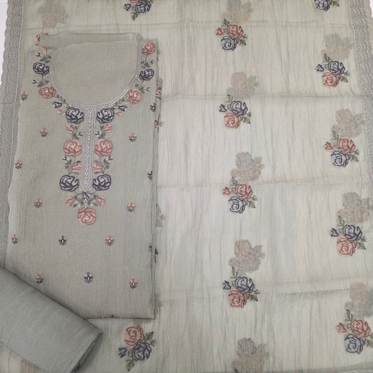 Javer Tissue Silk Thread Work Dress Material for Women