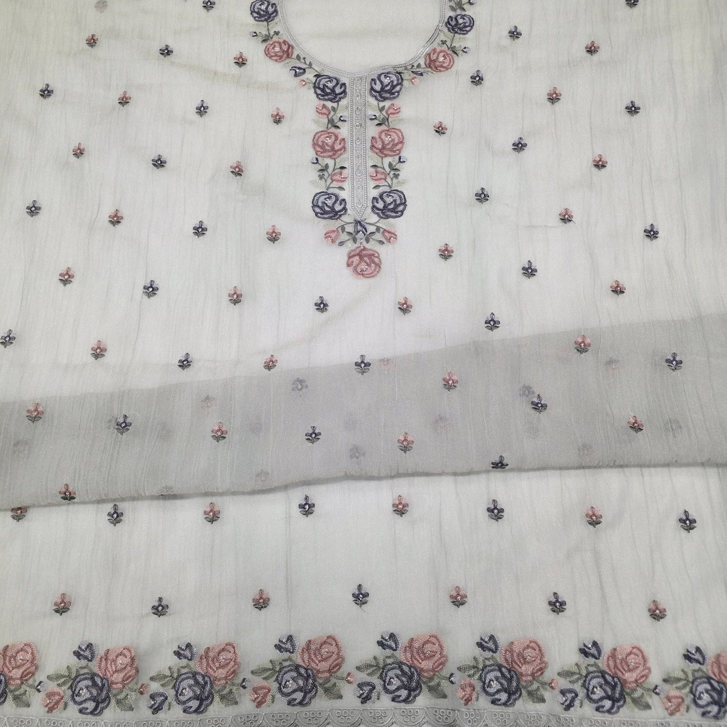 Javer Tissue Silk Thread Work Dress Material for Women