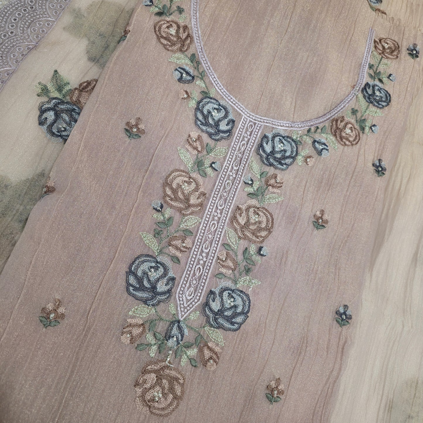 Javer Tissue Silk Thread Work Dress Material for Women