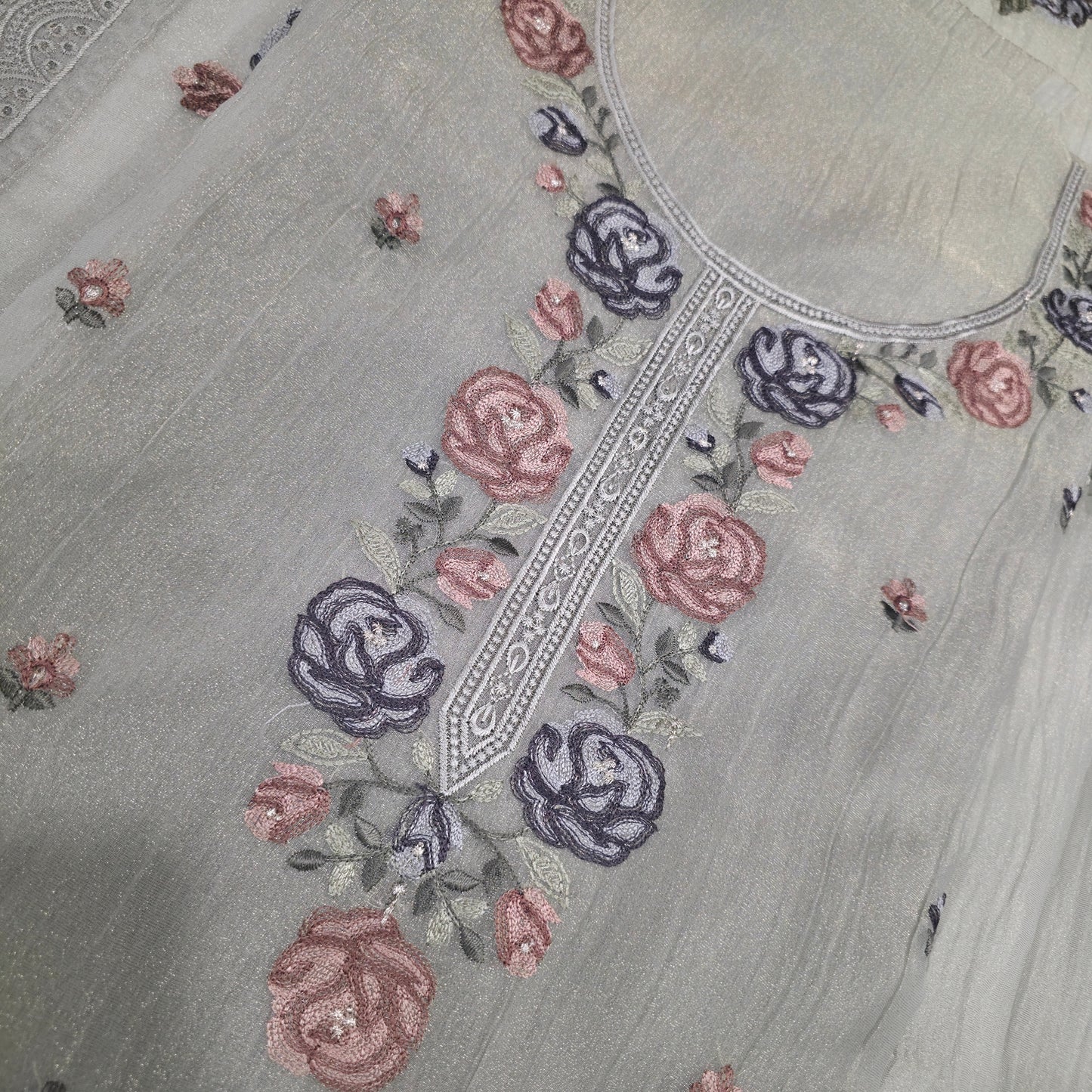 Javer Tissue Silk Thread Work Dress Material for Women
