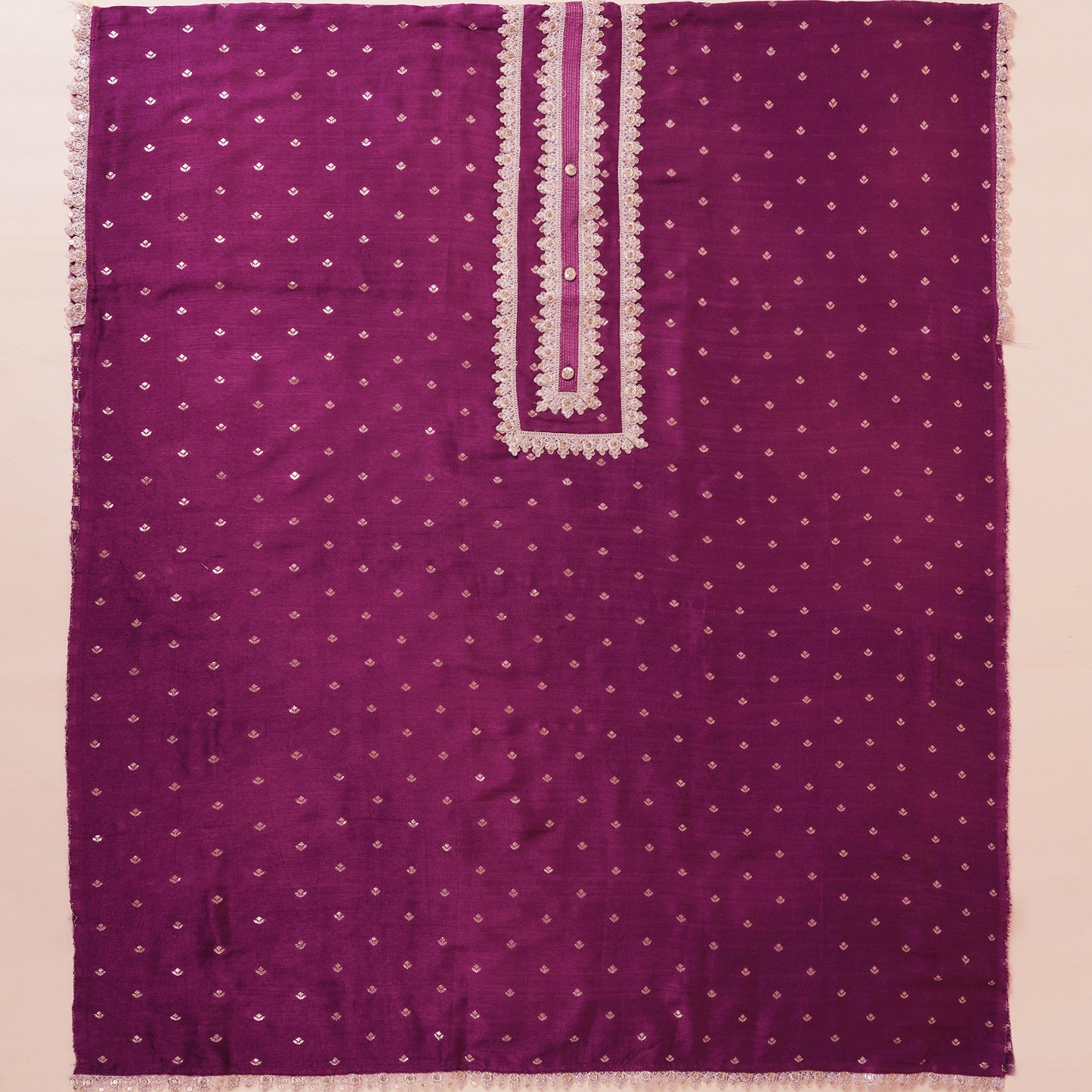 Javer Banarasi Silk Zardosi Work Unstitched Suit Set for Women