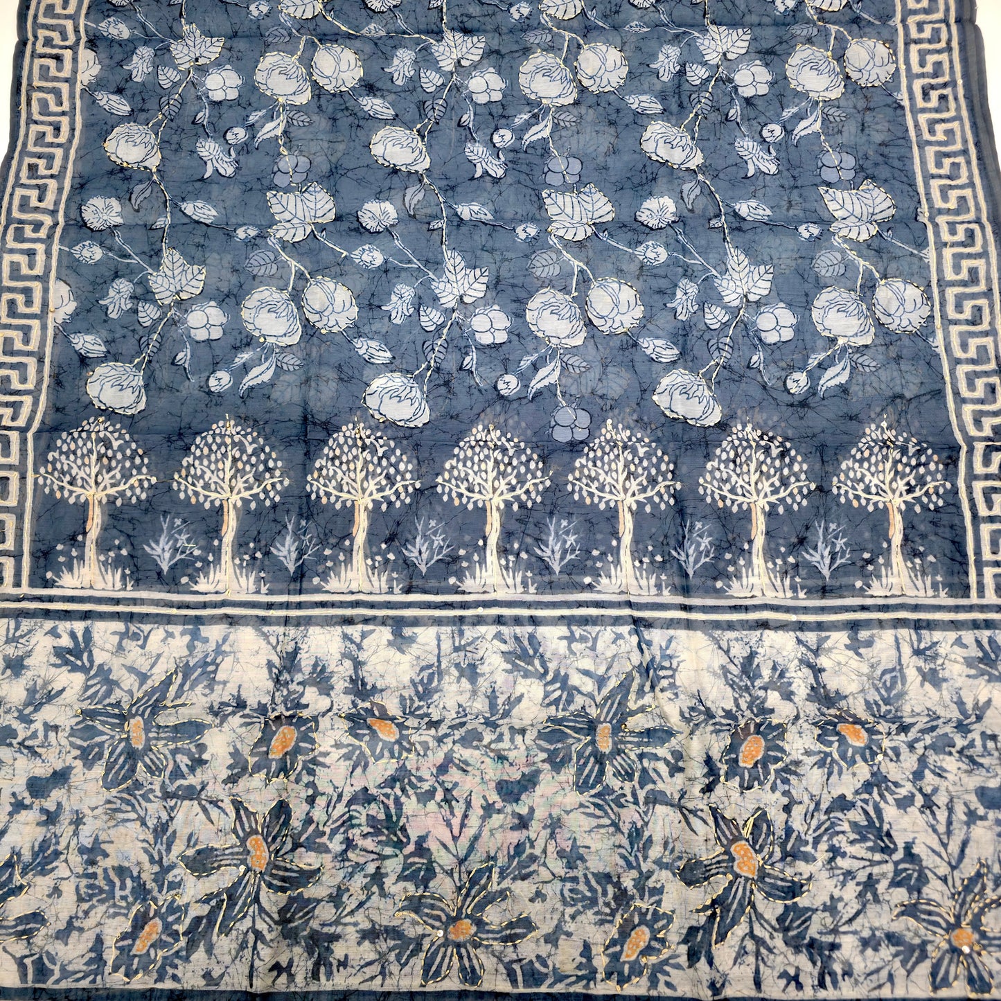 Javer Chanderi Silk Kantha Work Dress Material for Women