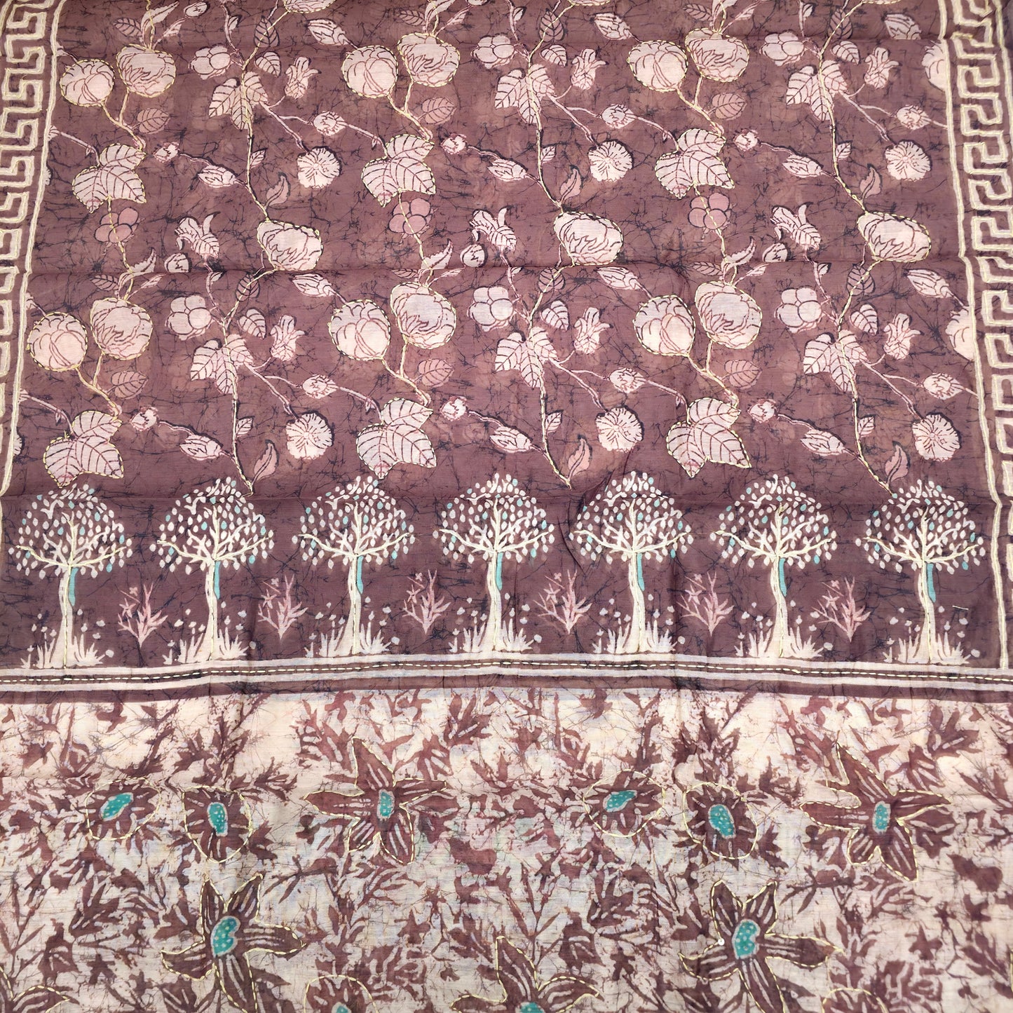 Javer Chanderi Silk Kantha Work Dress Material for Women