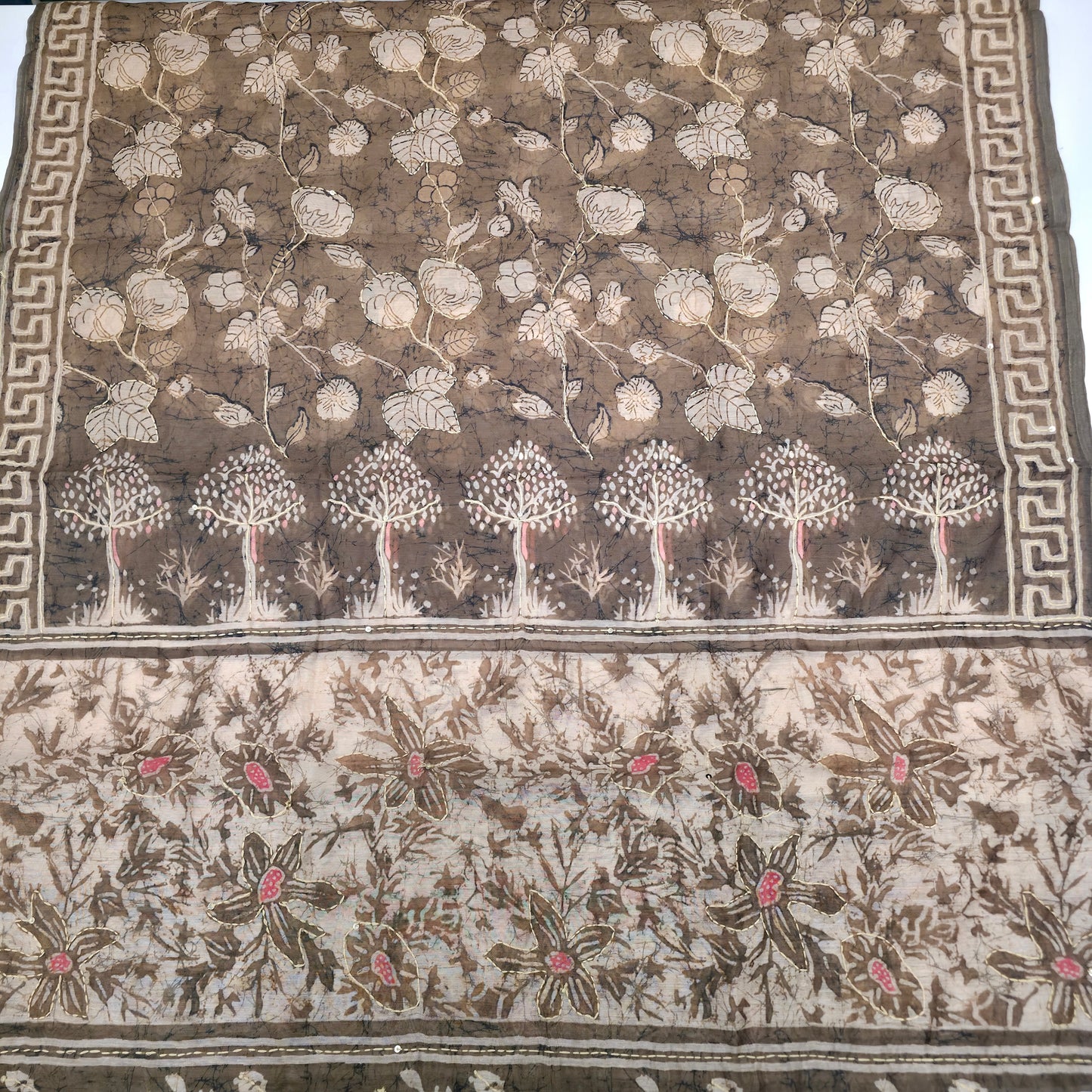 Javer Chanderi Silk Kantha Work Dress Material for Women