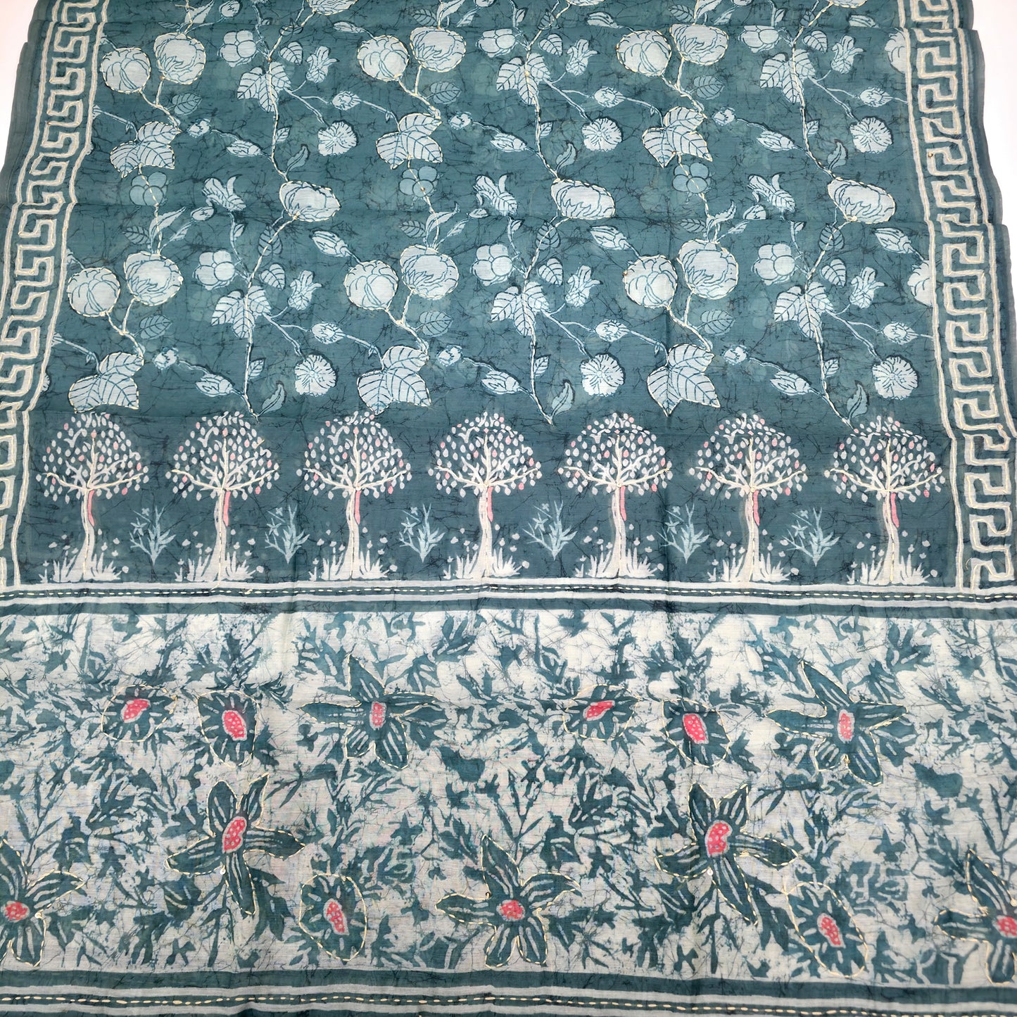 Javer Chanderi Silk Kantha Work Dress Material for Women