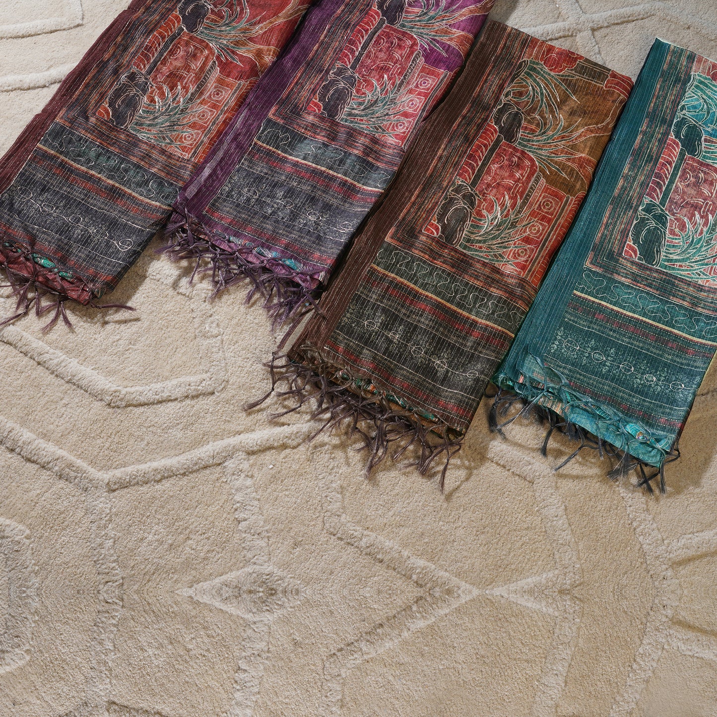 Javer Banarasi Silk Peacock Pita Hand work Dress Material for Women