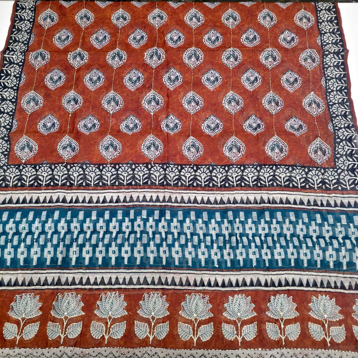 Javer Chanderi Silk Kantha Work Dress Material for Women