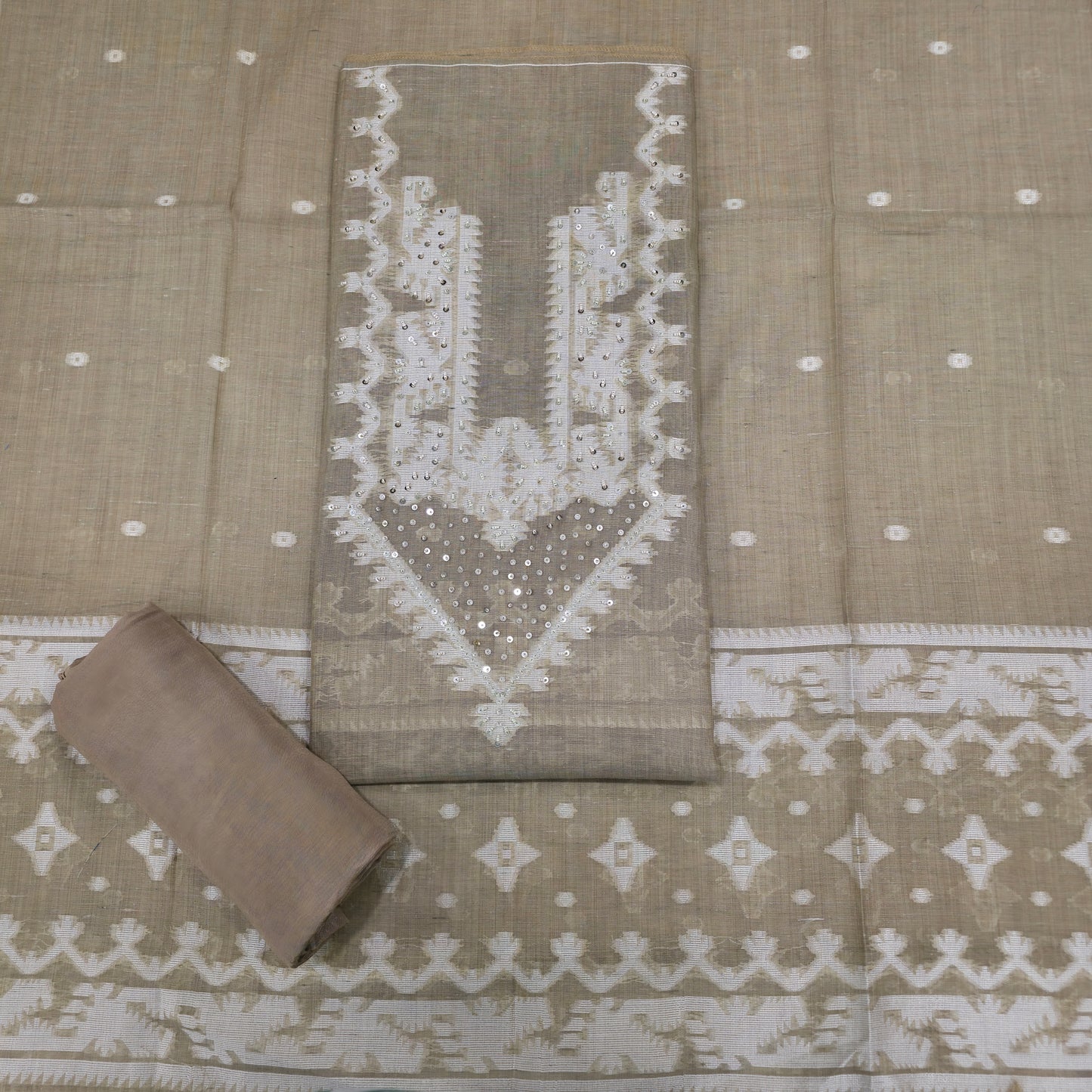 Javer Chanderi Silk Sequence Work Dress Material for Women