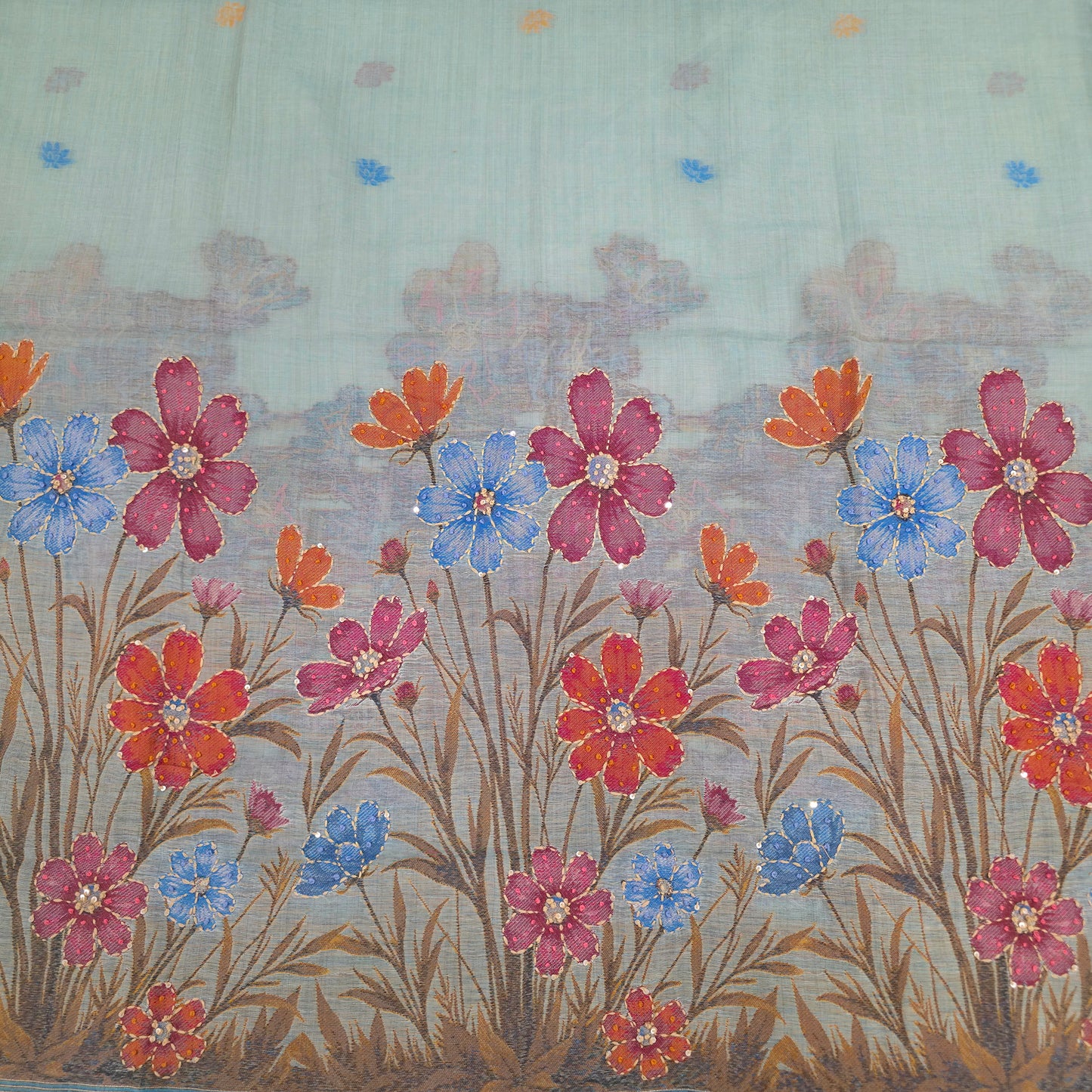 Javer Chanderi Silk Kantha Hand Work Dress Material for Women