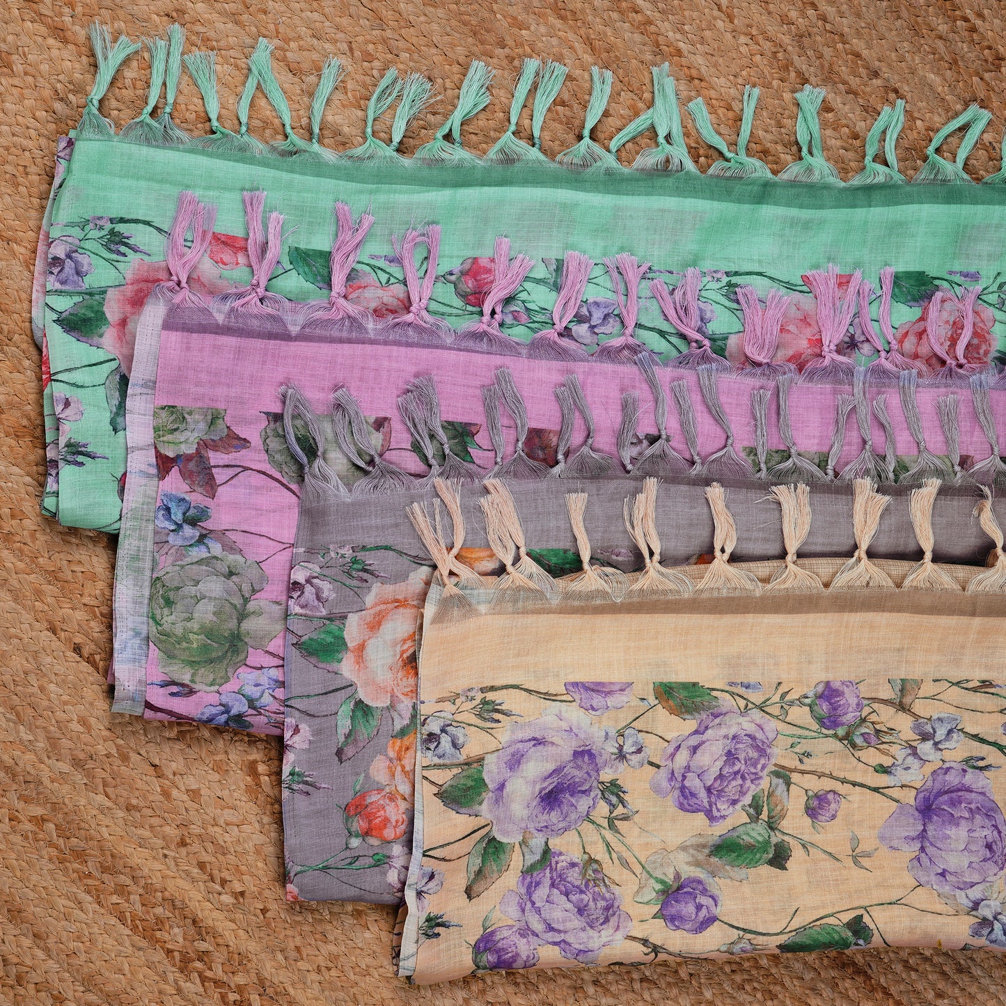 Javer Unstitched Dress Material for Women - Kota Silk Floral Thread Work