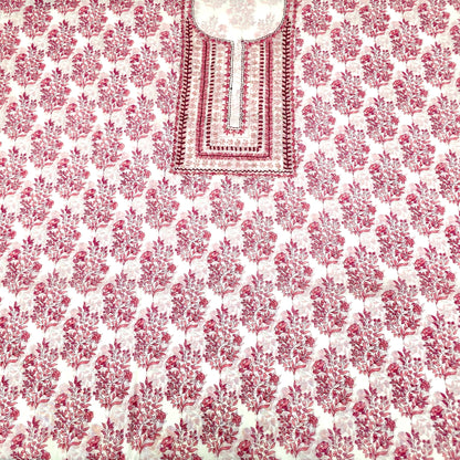 Javer Chanderi Silk Floral French Knots Dress Material for Women