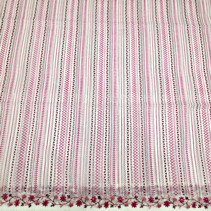 Javer Chanderi Silk Floral French Knots Dress Material for Women