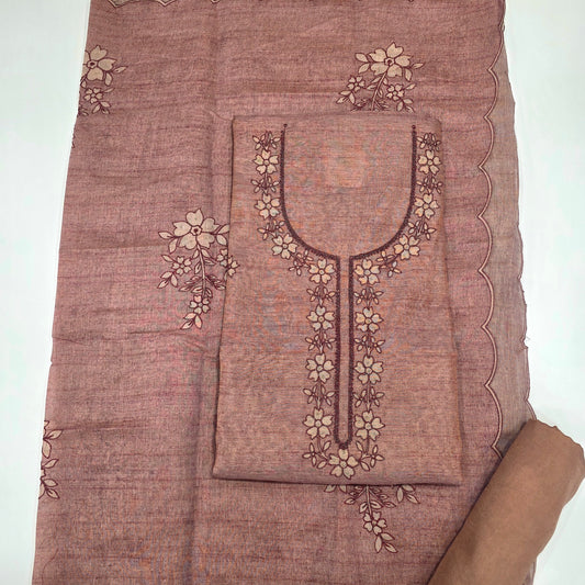 Javer Tissue Silk Applique  Dress Material for Women