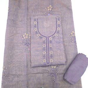  - Javer Tissue Silk Applique  Dress Material for Women
