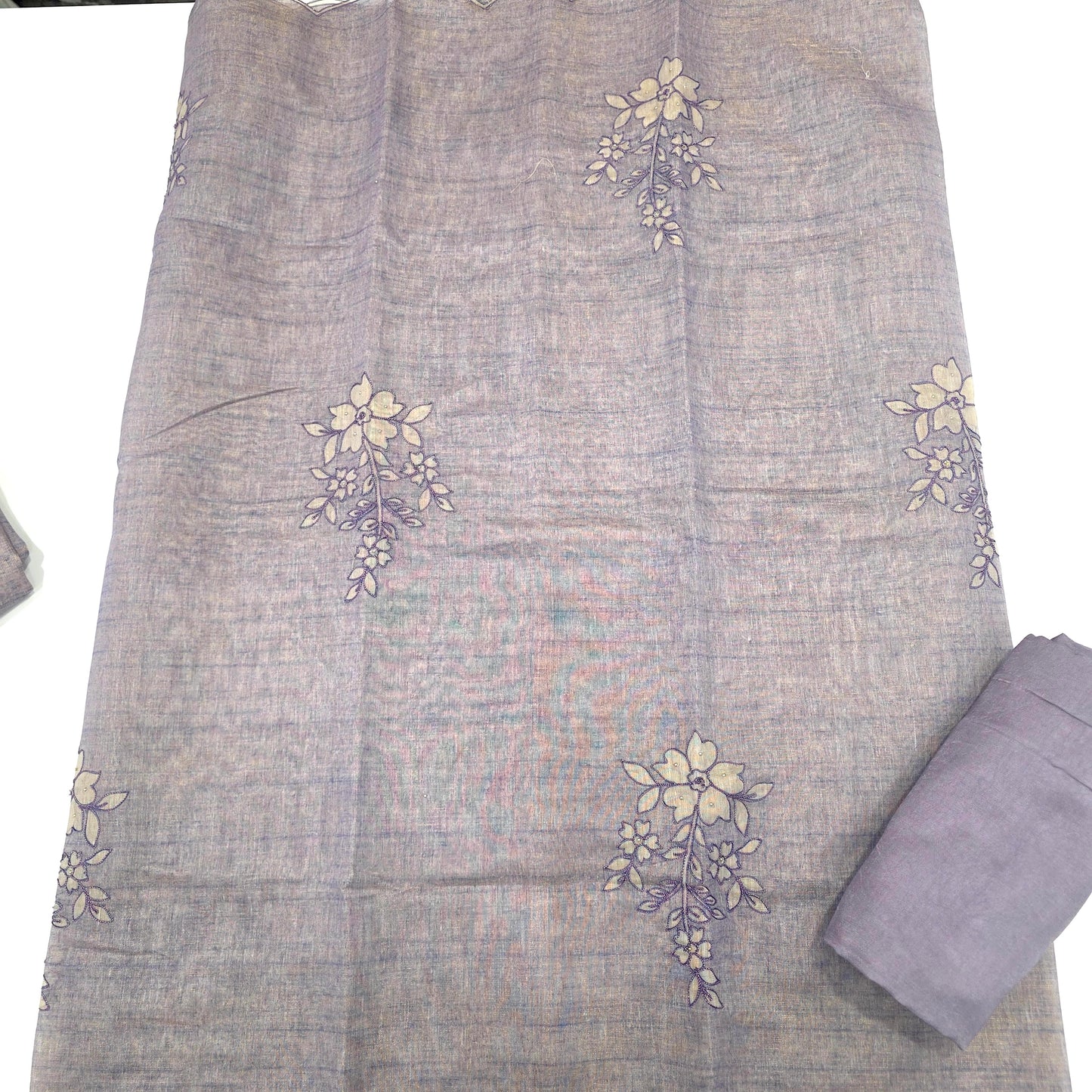 Javer Tissue Silk Applique  Dress Material for Women