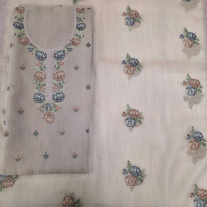 Javer Tissue Silk Thread Work Dress Material for Women
