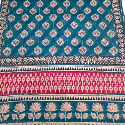 Javer Chanderi Silk Kantha Work Dress Material for Women