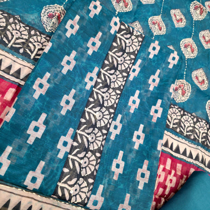 Javer Chanderi Silk Kantha Work Dress Material for Women