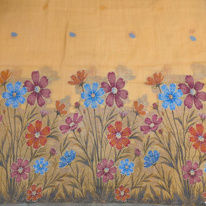 Javer Chanderi Silk Kantha Hand Work Dress Material for Women