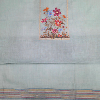 Javer Chanderi Silk Kantha Hand Work Dress Material for Women